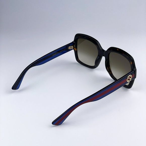 ? Gucci GG0036SN 004 Sunglasses Havana Blue Brown Gradient Square Women